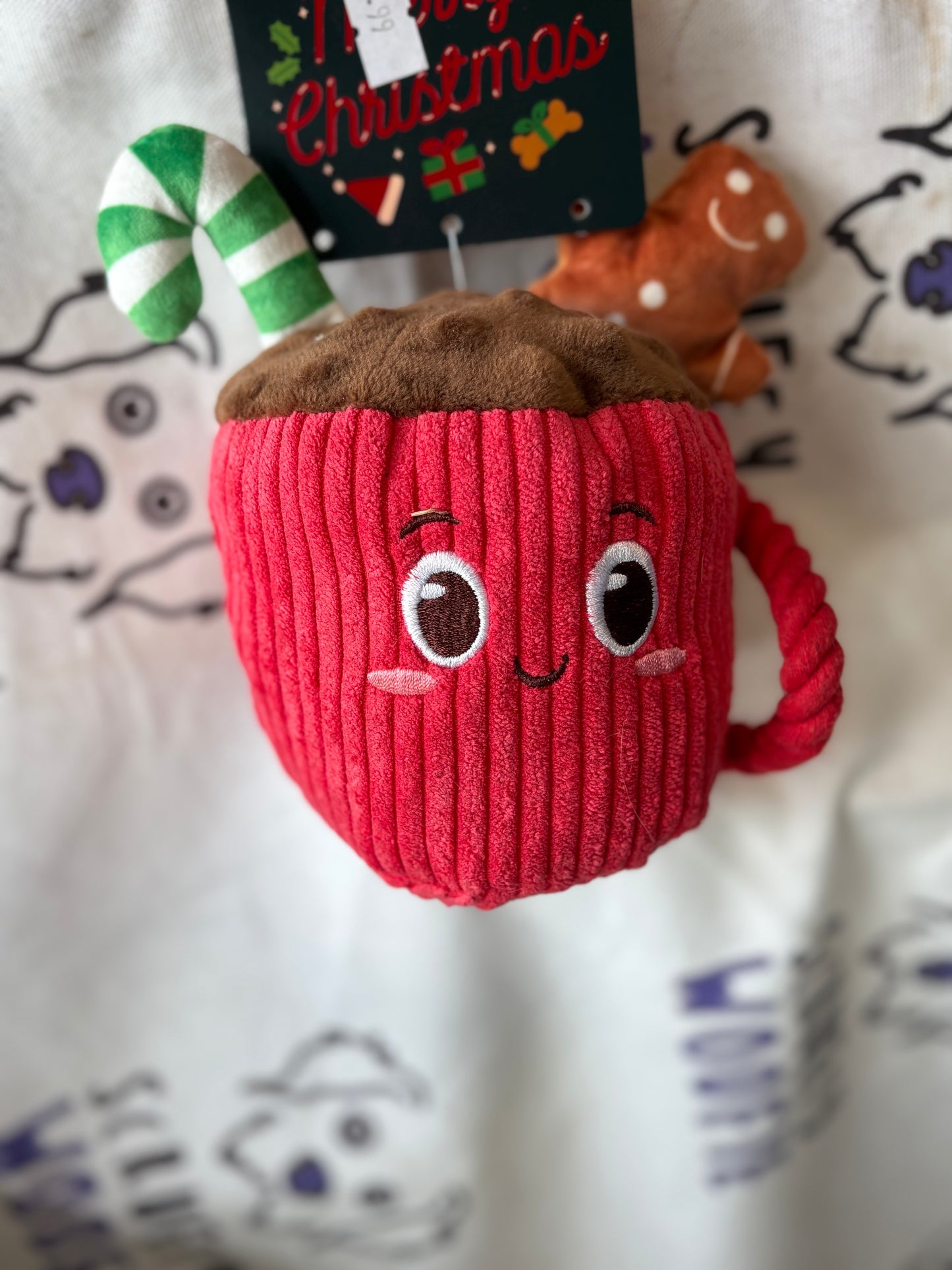 Hot chocolate dog toy