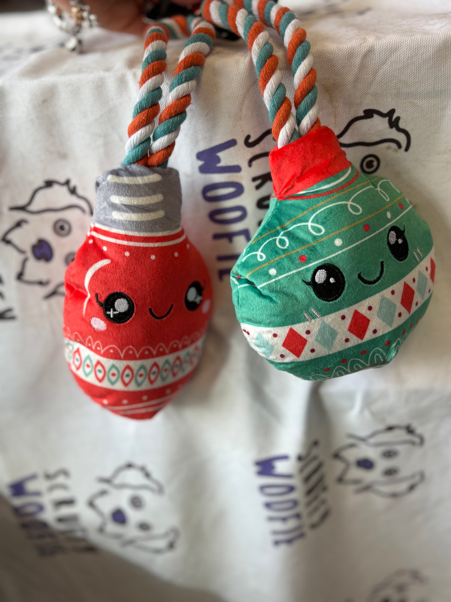 Christmas bauble dog toy