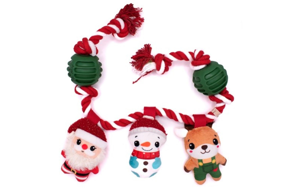 Santa and friends rope toy