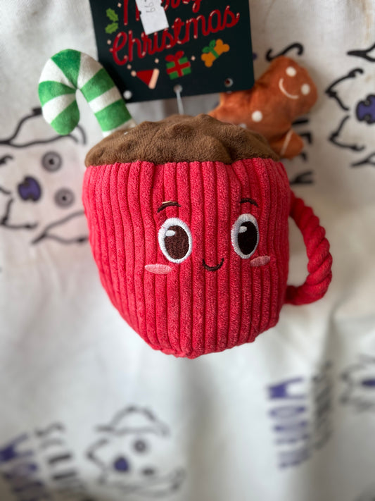Hot chocolate dog toy