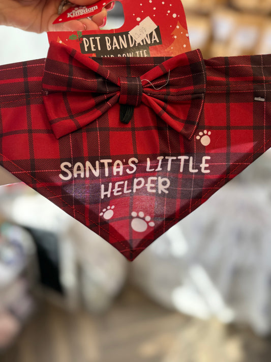 Santas little helper bow and bandanna