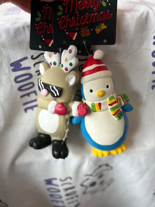 Christmas squeak dog toy