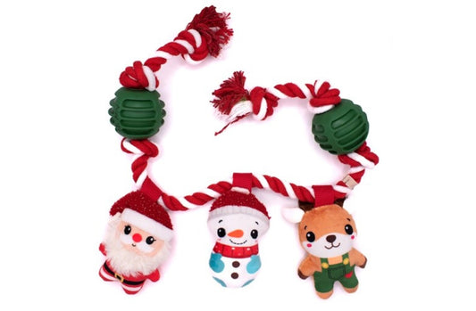 Santa and friends rope toy
